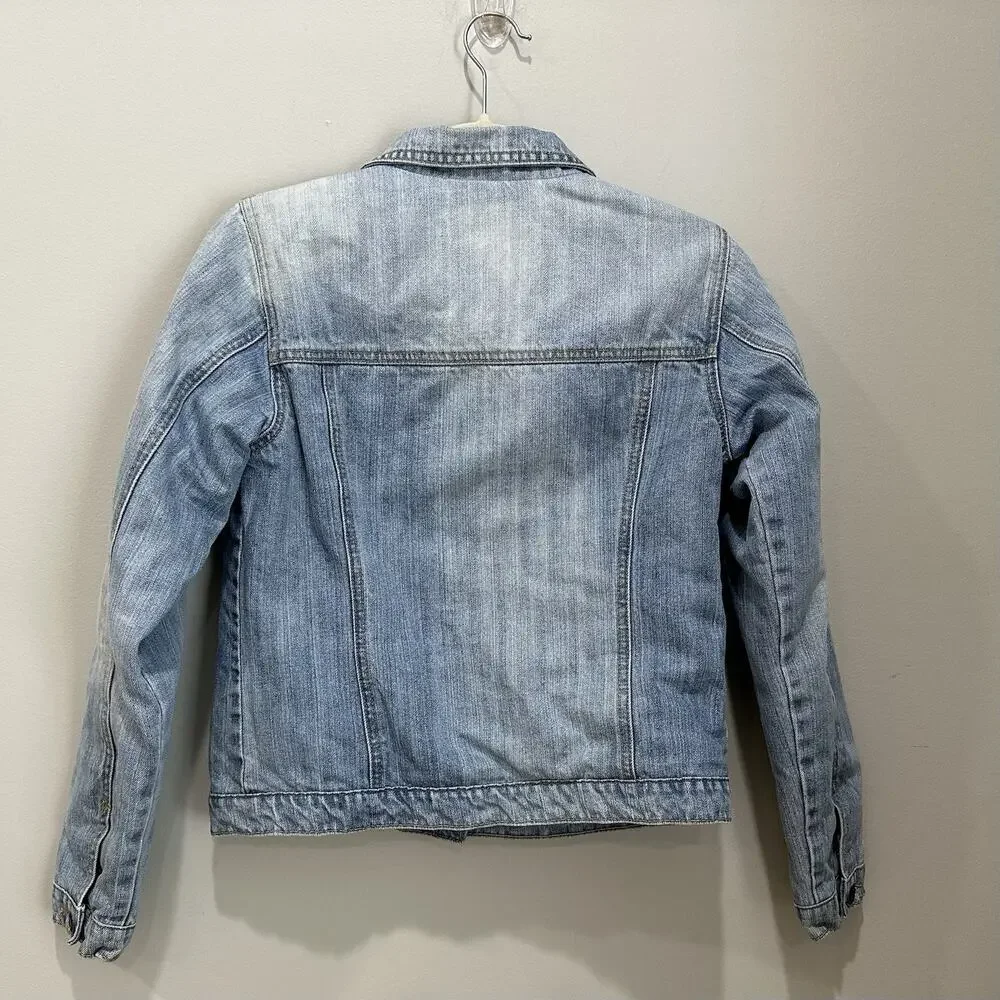 Girls Old Navy Lined Distressed Denim‎ Jean Jacket XXL